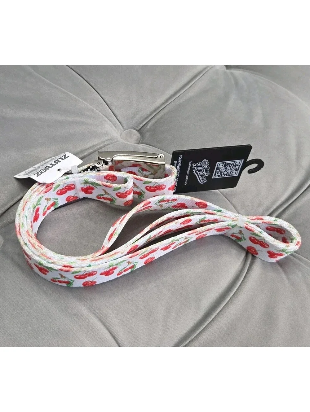Your Highness Cherry Pie White Belt Silver Metal Buckle Zumiez New